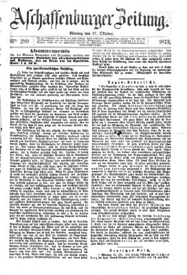 Aschaffenburger Zeitung Montag 27. Oktober 1873