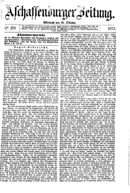 Aschaffenburger Zeitung Mittwoch 29. Oktober 1873