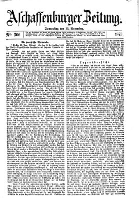 Aschaffenburger Zeitung Donnerstag 13. November 1873