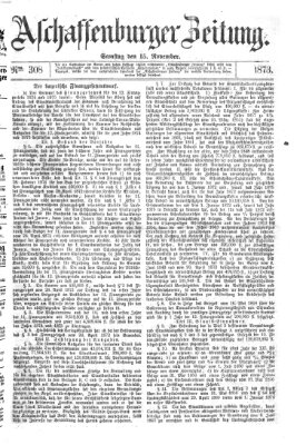 Aschaffenburger Zeitung Samstag 15. November 1873