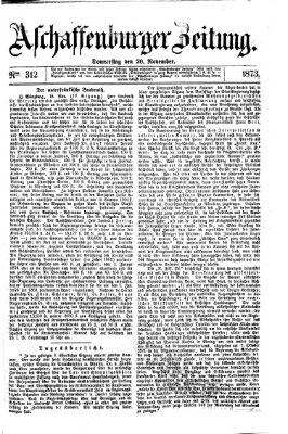 Aschaffenburger Zeitung Donnerstag 20. November 1873