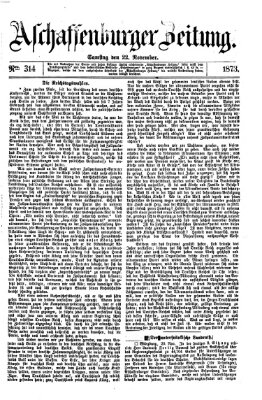 Aschaffenburger Zeitung Samstag 22. November 1873