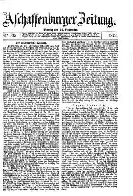 Aschaffenburger Zeitung Montag 24. November 1873