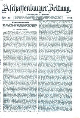 Aschaffenburger Zeitung Donnerstag 27. November 1873