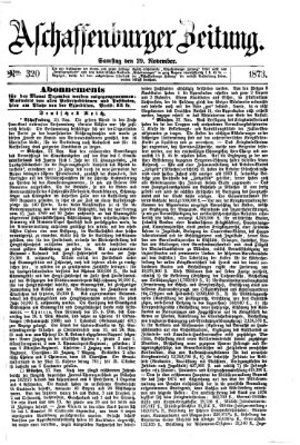 Aschaffenburger Zeitung Samstag 29. November 1873