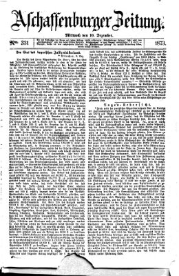 Aschaffenburger Zeitung Mittwoch 10. Dezember 1873