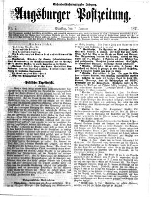 Augsburger Postzeitung Samstag 7. Januar 1871