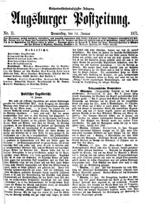 Augsburger Postzeitung Donnerstag 12. Januar 1871