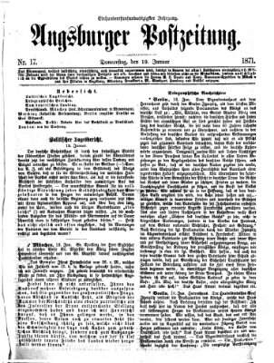 Augsburger Postzeitung Donnerstag 19. Januar 1871