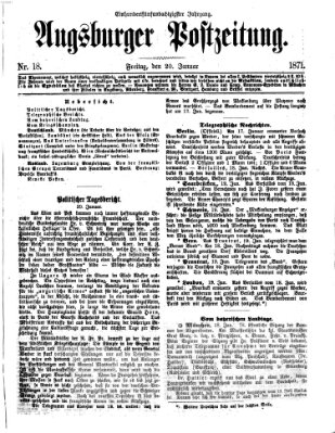 Augsburger Postzeitung Freitag 20. Januar 1871