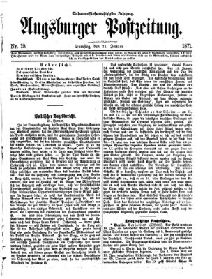 Augsburger Postzeitung Samstag 21. Januar 1871