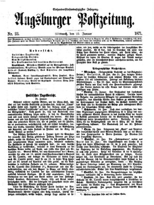 Augsburger Postzeitung Mittwoch 25. Januar 1871