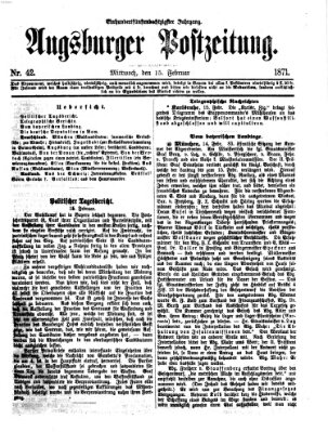 Augsburger Postzeitung Mittwoch 15. Februar 1871