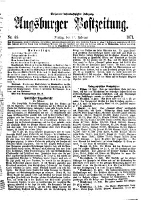 Augsburger Postzeitung Freitag 17. Februar 1871