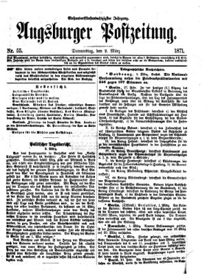 Augsburger Postzeitung Donnerstag 2. März 1871