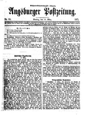 Augsburger Postzeitung Montag 13. März 1871