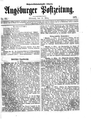 Augsburger Postzeitung Mittwoch 15. März 1871