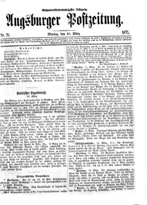 Augsburger Postzeitung Montag 20. März 1871