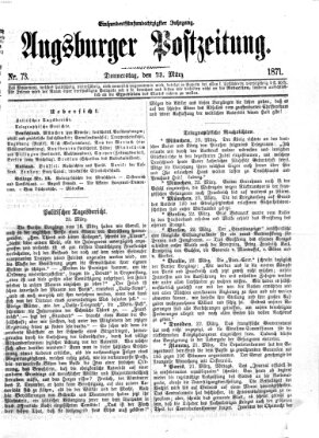 Augsburger Postzeitung Donnerstag 23. März 1871