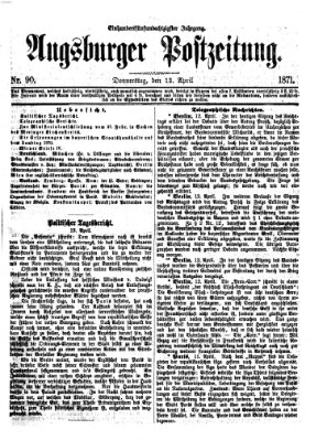 Augsburger Postzeitung Donnerstag 13. April 1871