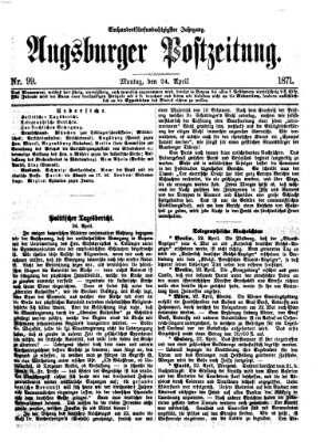 Augsburger Postzeitung Montag 24. April 1871