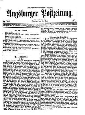 Augsburger Postzeitung Montag 1. Mai 1871