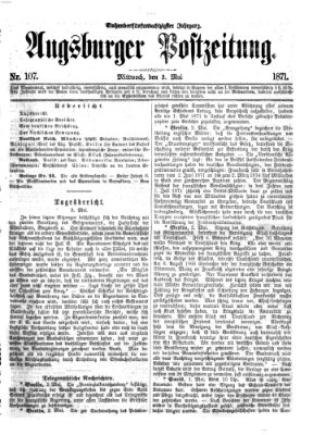 Augsburger Postzeitung Mittwoch 3. Mai 1871