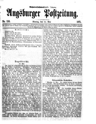 Augsburger Postzeitung Montag 22. Mai 1871