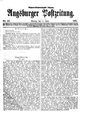 Augsburger Postzeitung Montag 26. Juni 1871