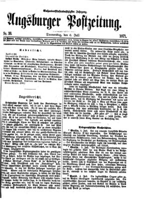 Augsburger Postzeitung Donnerstag 6. Juli 1871