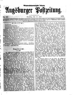 Augsburger Postzeitung Samstag 15. Juli 1871