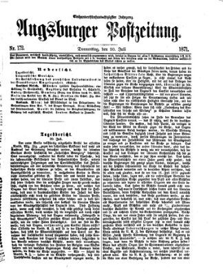 Augsburger Postzeitung Donnerstag 20. Juli 1871