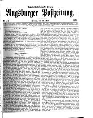 Augsburger Postzeitung Freitag 21. Juli 1871