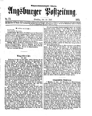 Augsburger Postzeitung Samstag 22. Juli 1871