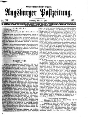 Augsburger Postzeitung Dienstag 25. Juli 1871