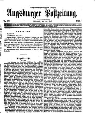 Augsburger Postzeitung Mittwoch 26. Juli 1871