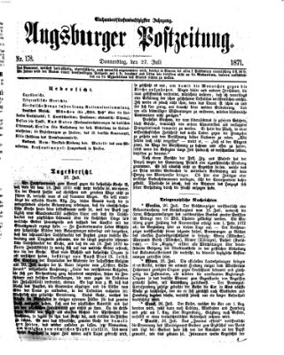 Augsburger Postzeitung Donnerstag 27. Juli 1871