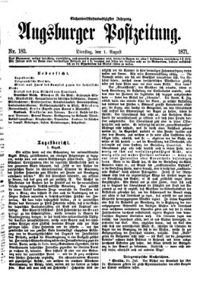 Augsburger Postzeitung Dienstag 1. August 1871