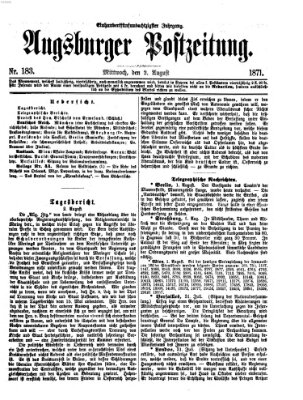 Augsburger Postzeitung Mittwoch 2. August 1871