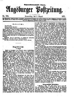 Augsburger Postzeitung Donnerstag 3. August 1871