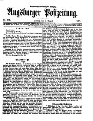 Augsburger Postzeitung Freitag 4. August 1871