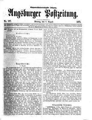 Augsburger Postzeitung Montag 7. August 1871