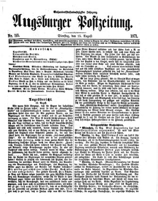 Augsburger Postzeitung Dienstag 15. August 1871