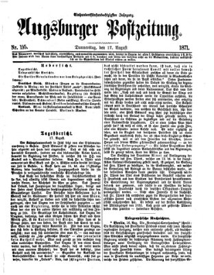 Augsburger Postzeitung Donnerstag 17. August 1871