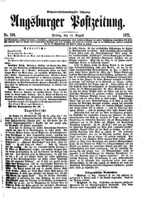 Augsburger Postzeitung Freitag 18. August 1871