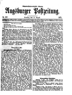 Augsburger Postzeitung Samstag 19. August 1871