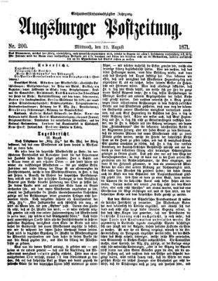 Augsburger Postzeitung Mittwoch 23. August 1871