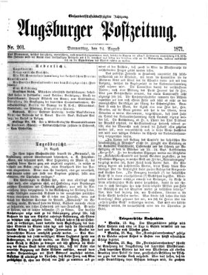 Augsburger Postzeitung Donnerstag 24. August 1871