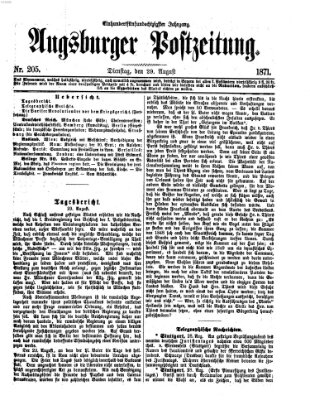 Augsburger Postzeitung Dienstag 29. August 1871