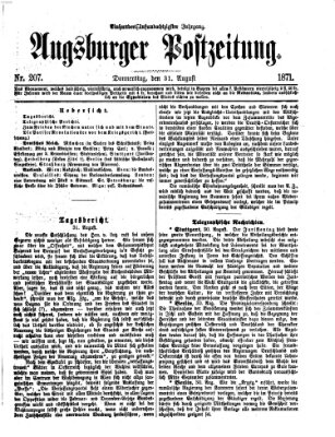 Augsburger Postzeitung Donnerstag 31. August 1871